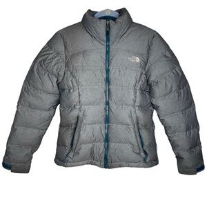 The North Face Nuptse jacket puffer coat 700 goose down xs gray blue
